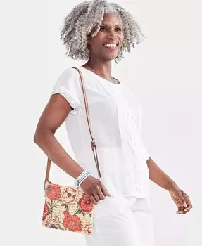 Женский топ «летучая мышь» с круглым вырезом и отделкой крючком Style & Co, бежевый