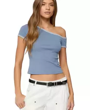 Женский топ Lorna с контрастным офф-плечом Edikted, синий