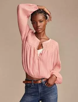 Женский топ Lucky Brand с присборенной юбкой-пузырем, кораллово-розовый