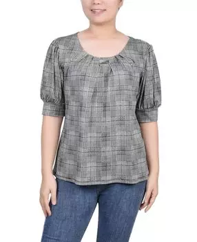 Женский топ missy с короткими рукавами и объемными рукавами NY Collection, мульти