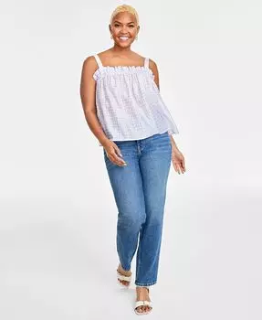 Женский топ на бретельках с присборенными краями в тональную полоску On 34th, фиолетовый