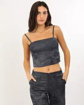 Женский топ на бретелях и открытой спиной The-Are, темно-серый