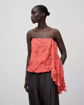 Женский топ на бретелях с асимметричной деталью Adolfo Dominguez, коралловый