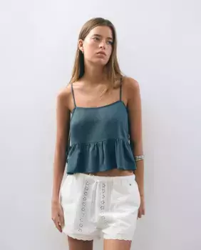 Женский топ на бретелях с бантами Brownie, зеленый