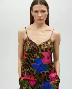 Женский топ на бретелях с цветочным узором Lola Casademunt, коричневый