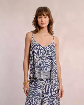 Женский топ на бретелях с принтом Molly Bracken, синий