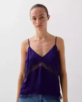 Женский топ на бретелях с вышитыми деталями Scalpers, фиолетовый