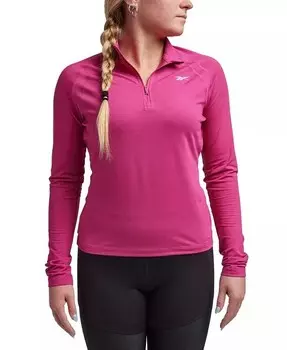 Женский топ на молнии с короткими рукавами Identity Performance Reebok, розовый