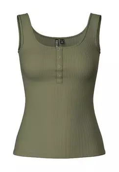 Женский топ на пуговицах с овальным вырезом PIECES, цвет 209693 Deep Liche