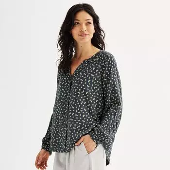 Женский топ на пуговицах Sonoma Goods For Life Petite Femme Sonoma Goods For Life