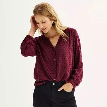 Женский топ на пуговицах Sonoma Goods For Life Petite Femme Sonoma Goods For Life