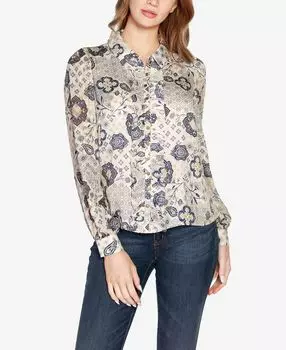 Женский топ на пуговицах спереди с цветочным принтом пейсли black label Belldini, мульти