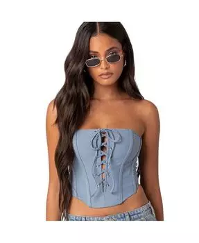 Женский топ на шнуровке с корсетом Kilah Edikted, синий