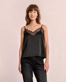 Женский топ нижнего белья с бретелями и кружевом Molly Bracken, черный