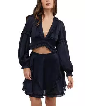 Женский топ-обертка Yoryu с оборками Bebe, темно-синий