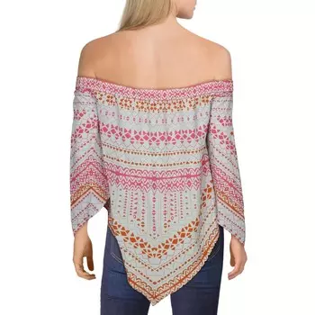 Женский топ Octavia с носовым платком и подолом BCBGMAXAZRIA, цвет Aqua Mist