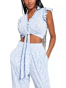 Женский топ Petites с цветочным принтом и рукавами-крылышками Bar III, цвет bloom serenade