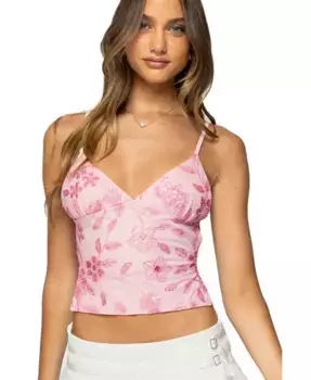 Женский топ Pia с пайетками и цветочным принтом на спине Edikted, розовый