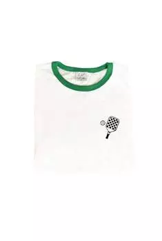 Женский топ Pickle Baller Ringer с рисунком спереди и сзади в натуральном/зеленом цвете OAT COLLECTIVE