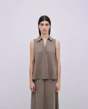 Женский топ-поло с пуговицами Yerse, цвет Kaki