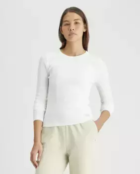 Женский топ приталенного кроя с длинными рукавами Calvin Klein Jeans, белый