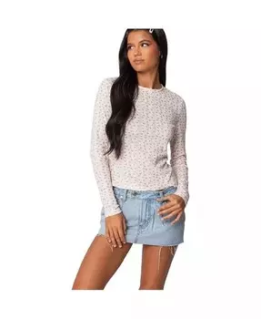 Женский топ-пуанте с принтом Emery Edikted, бежевый