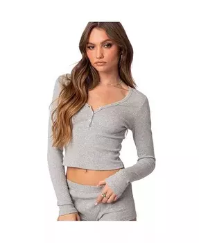 Женский топ Rebekah в рубчик Edikted, серый