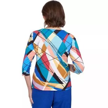 Женский топ с абстрактным узором Alfred Dunner с двойными бретелями Alfred Dunner