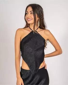 Женский топ с эффектом шарфа и бантом The-Are, черный