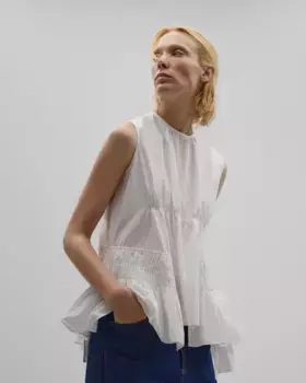 Женский топ с асимметричными рюшами Adolfo Dominguez, белый