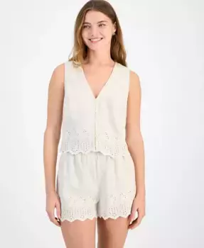 Женский топ с ажурными вставками And Now This, коричневый/бежевый