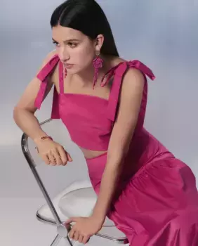 Женский топ с бантовыми бретелями Tintoretto, розовый