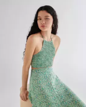 Женский топ с бретельками на резинках Green Coast, фисташковый