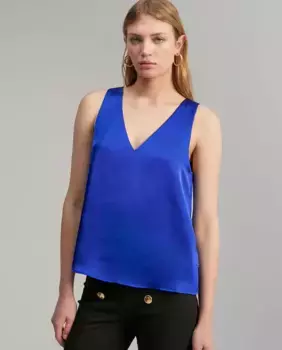Женский топ с бретелями и V-образным вырезом Lola Casademunt, синий
