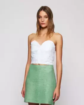 Женский топ с цветочной вышивкой fil coupe Mirto, белый