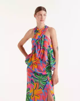 Женский топ с цветочным принтом Samba Compaa Fantstica, мультиколор