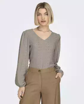 Женский топ с длинными рукавами и ажурной деталью jdy, цвет Topo