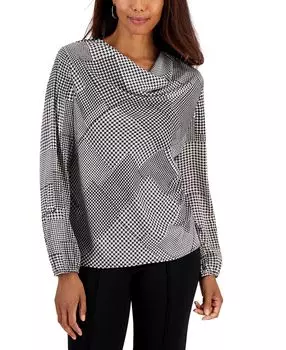 Женский топ с длинными рукавами и хомутом с принтом Kasper