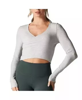 Женский топ с длинными рукавами и перекрещивающимися бретелями Tavi, серый