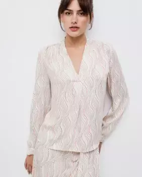 Женский топ с длинными рукавами и принтом Vila, цвет Nude