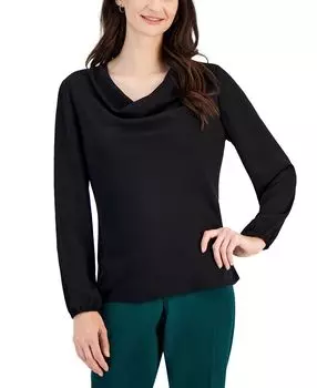 Женский топ с длинными рукавами и воротником-хомутом Kasper, черный