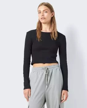 Женский топ с длинными рукавами Noisy May, черный