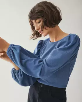 Женский топ с длинными рукавами Vila, синий