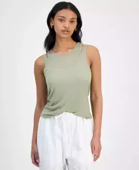 Женский топ с двойным слоем ткани и круглым вырезом And Now This, зеленый