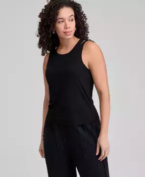 Женский топ с двойным слоем ткани и круглым вырезом And Now This, черный