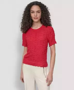 Женский топ с фактурной отделкой DKNY, красный