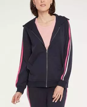 Женский топ с капюшоном на молнии спереди NYDJ, мульти