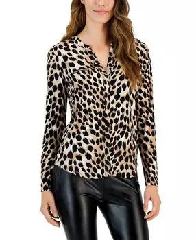 Женский топ с карманом на молнии и принтом в размерах regular и petite, созданный для macy's INC International Concepts, мульти