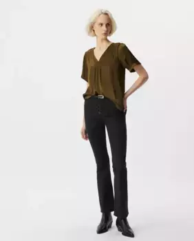 Женский топ с коротким рукавом IKKS, цвет Kaki