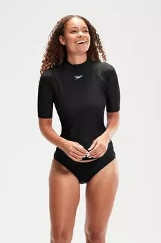 Женский топ с коротким рукавом Rash Speedo, черный